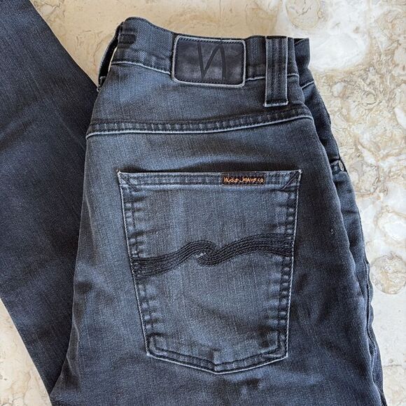 Nudie Grim Tim Broken Black Button Fly Jeans - Picture 5 of 16